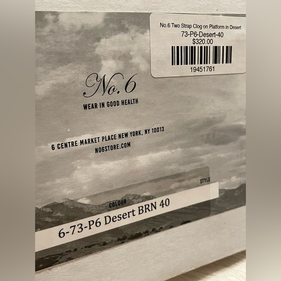 No.6 Two Strap Leather Wood Tan Platform Clog - Picture 12 of 14